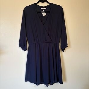 Lush Kendall Blue Faux Wrap Mini Dress Size Medium